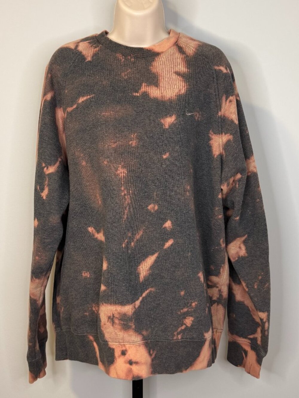 Nike Grey & Pink Tie Dye Crew Neck Sweatshirt - Size L